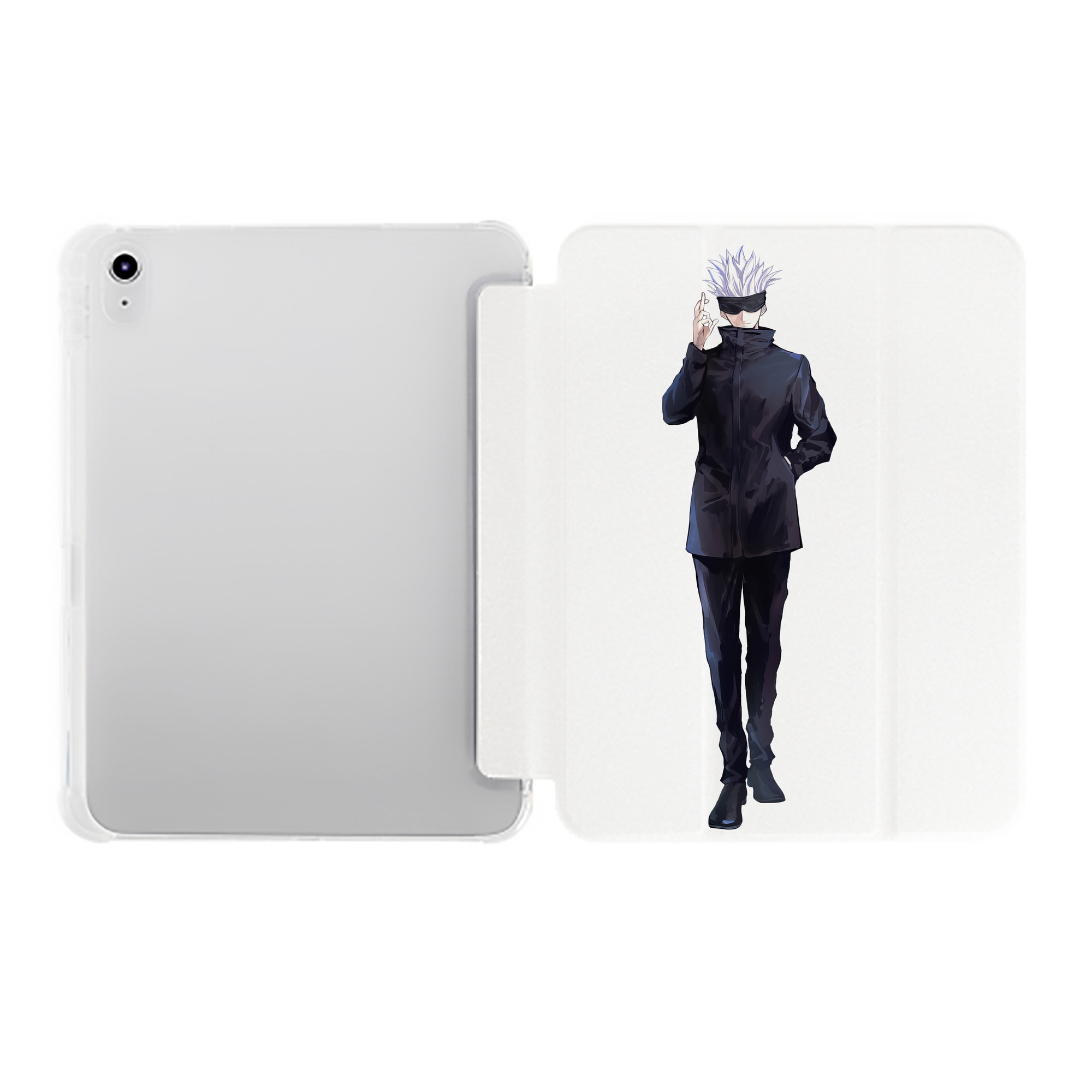 （画像用） 呪術廻戦 Jujutsu Kaisen IPad ケース ペン収納付き 三つ折りスタンド PUレザー×シリコン 対応機種9.5/10.5/10.9インチ